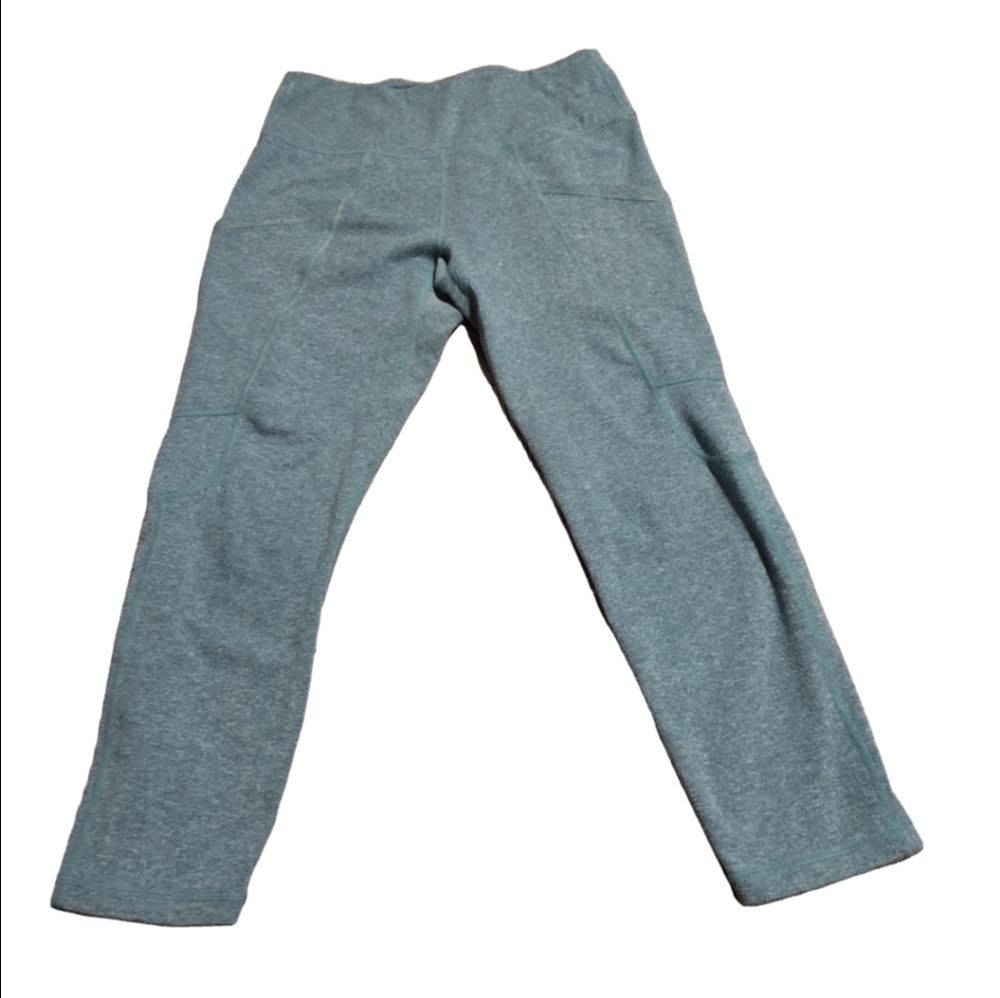 Flylow Cropped Blue/Green Leggings With Leg Pockets Size Small